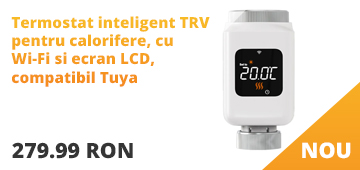 Termostat inteligent TRV pentru calorifere, cu Wi-Fi si ecran LCD, compatibil Tuya
