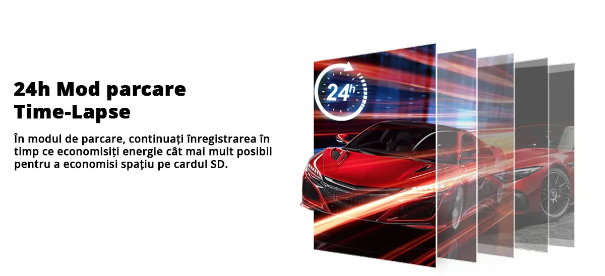 Camera auto de bord tripla REDTIGER A6 2.5K, WiFi, Night Vision, GPS, aplicatie dedicata, G-sensor si monitorizare parcare