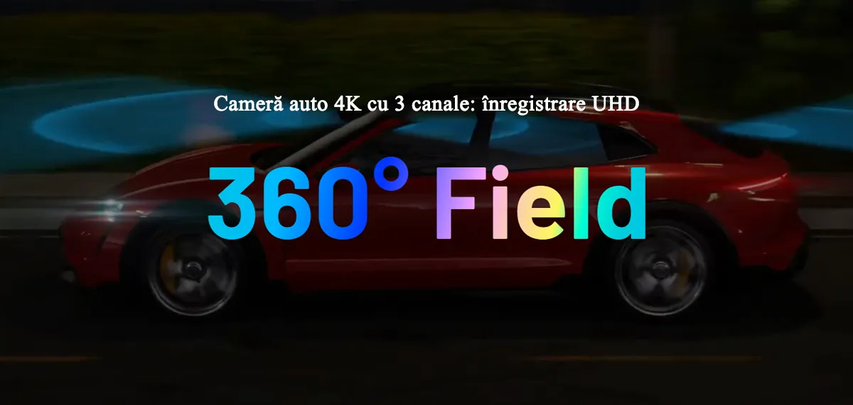 Camera de bord cu 3 canale REDTIGER F17 Elite 4K+1080P+1080P, WiFi 6, Night Vision, ecran tactil 3”, GPS, aplicatie dedicata, G-Sensor si Mod Parcare