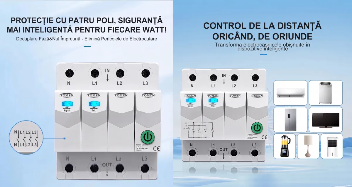 Siguranta inteligenta trifazata cu temporizator si blocare mentenanta, amperaj ajustabil 1 - 63A