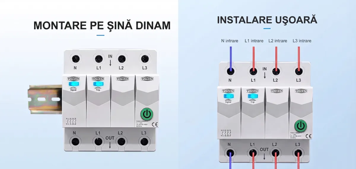 Siguranta inteligenta trifazata cu temporizator si blocare mentenanta, amperaj ajustabil 1 - 63A