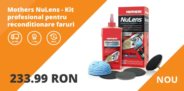 Mothers NuLens - Kit profesional pentru reconditionarea farurilor, 473ml
