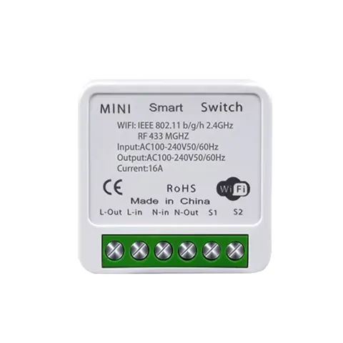 Mini releu inteligent 16A WiFi + RF 433MHz – Control prin Aplicatie Tuya/Smart Life, Alexa si Google Home