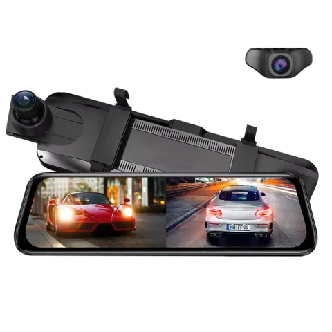 Camera auto de bord AZDOME AR09 2K+FHD, WiFi, Night Vision, 150°, ecran 9.66", aplicatie dedicata, G-sensor si monitorizare parcare