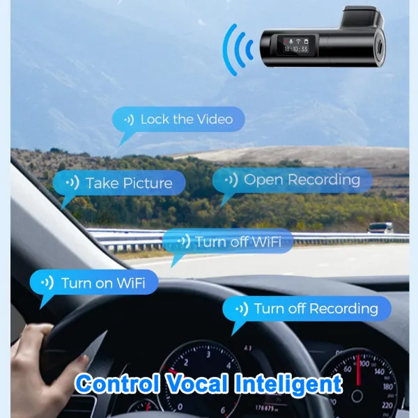 Camera auto de bord AZDOME M330 FHD 1080P, WiFi, WDR Night Vision, 170°, ecran 0.96&quot;, aplicatie dedicata, G-sensor si monitorizare parcare