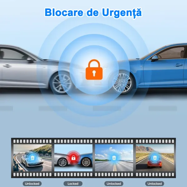 Camera auto de bord AZDOME M330 FHD 1080P, WiFi, WDR Night Vision, 170°, ecran 0.96&quot;, aplicatie dedicata, G-sensor si monitorizare parcare