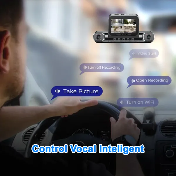 Camera auto de bord AZDOME M660 cu 4 canale 2K+3x1080P, WiFi 5G, WDR, Night Vision, ecran IPS, GPS, aplicatie dedicata, control vocal, G-sensor