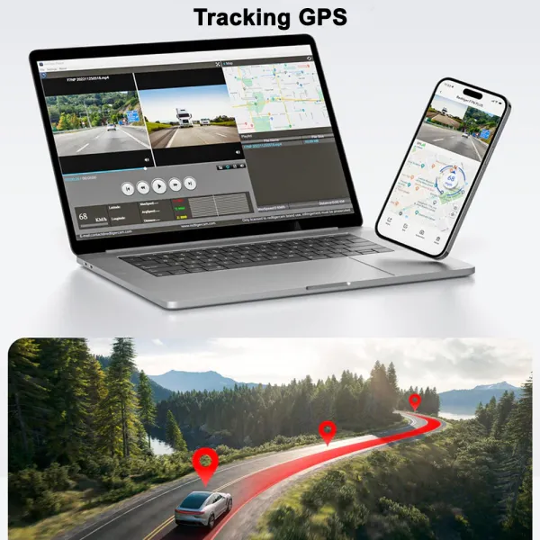 Camera auto de bord fata-spate REDTIGER F7NP 4K+FHD, WiFi, Night Vision, 170°