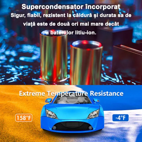 Camera auto de bord REDTIGER F7NS 4K UHD, WiFi, Night Vision, 170°, ecran IPS 3.18&quot;, GPS, aplicatie dedicata, G-sensor si monitorizare parcare