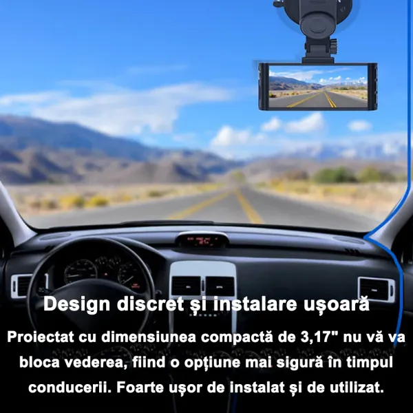 Camera auto de bord REDTIGER F7NS 4K UHD, WiFi, Night Vision, 170°, ecran IPS 3.18&quot;, GPS, aplicatie dedicata, G-sensor si monitorizare parcare