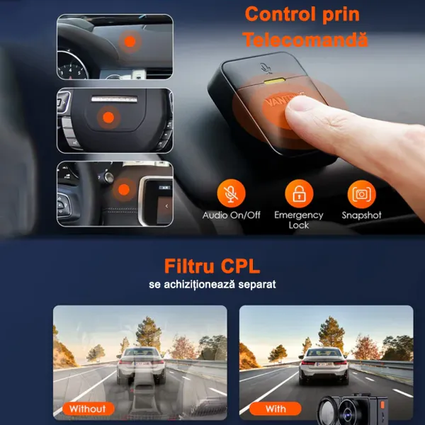 Camera auto tripla Vantrue E3