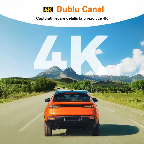 Camera auto tip oglinda fata-spate Wolfbox G850 PRO 4K, WiFi Night Vision, 170°, ecran tactil 12”, GPS, G-Senzor, monitorizare parcare, Card 64GB inclus