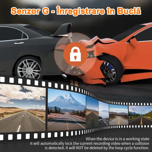 Camera auto de bord Wolfbox i03 2.5K 1600P, WiFi, Night Vision, 170°, ecran 1&quot;, aplicatie dedicata, G-sensor si monitorizare parcare