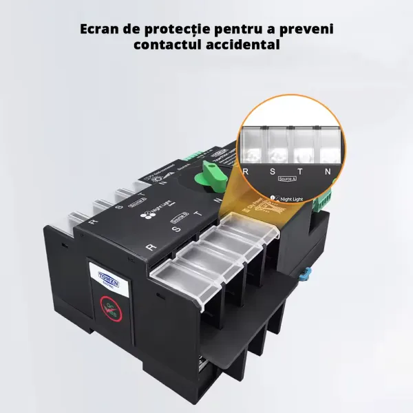 Comutator de transfer automat ATS trifazic pentru transfer retea-panouri fotovoltaice 4P, 220V 125A