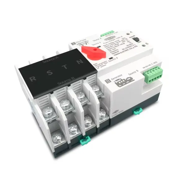 Comutator de transfer automat ATS trifazic pentru transfer retea-generator 4P, 220V 63A