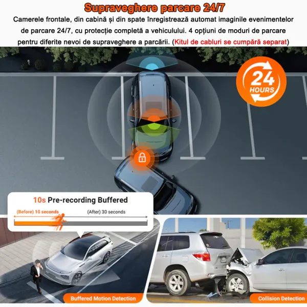 Camera auto Vantrue N4 Pro S cu 3 canale, 4K+1080P+1440P, HDR+Night Vision, protective IP67, GPS, G-sensor si monitorizare parcare