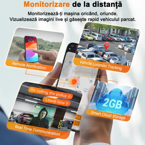 Camera auto Vantrue N5S cu 4 canale, 360°, HDR+WDR, control vocal, Night Vision, GPS, G-sensor si monitorizare parcare