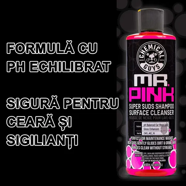 Mr. Pink super suds shampoo - Sampon auto roz cu PH neutru
