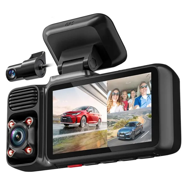 Camera de bord cu 3 canale REDTIGER F17 Elite 4K+1080P+1080P, WiFi 6, Night Vision, ecran tactil 3”, GPS, aplicatie dedicata, G-Sensor si Mod Parcare