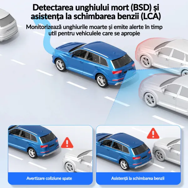 Camera auto tip oglinda fata-spate AZDOME PG17 MAX, 4K+2.5K, WiFi, GPS, Night Vision, 150o, ecran tactil 12", control vocal, monitorizare parcare