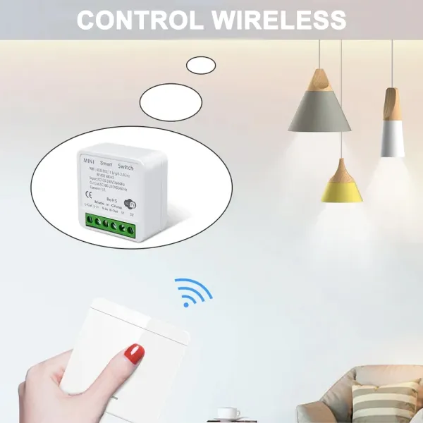 Intrerupator de perete fara fir RF 433MHz – 2 Canale, compatibil Tuya/Smart Life/Alexa/Google Home