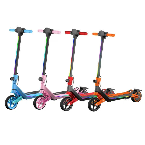 Trotineta Electrica Copii RYDE U8, 3 Viteze (8/12/16 km/h), Suspensie Dubla Fata/Spate, Motor 130W, Autonomie 10 km, Pliabila, 6–12 ani