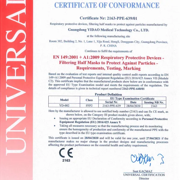 masca protectie certificata