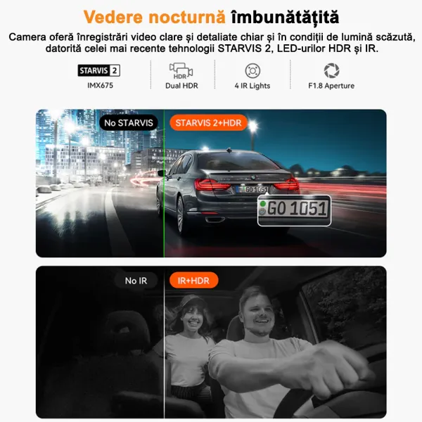 Pachet Camera auto duala Vantrue Nexus 2X fata-spate 2.7K + 1080P + Modul LTE