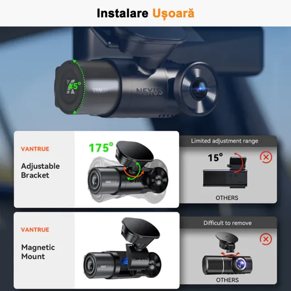 Pachet Camera auto duala Vantrue Nexus 2X fata-spate 2.7K + 1080P + Modul LTE