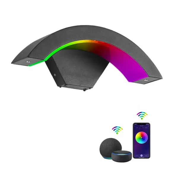 Aplica de perete dimabila LED 15W , Smart WiFi, RGB, 3000K-6500K, IP65, 1200lm, compatibila Tuya/SmartLife