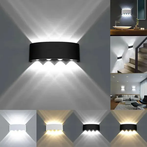 Aplica de perete dimabila LED 8W, Smart WiFi, RGB, 3000K-6500K, impermeabila IP65, 700lm compatibila Tuya/SmartLife