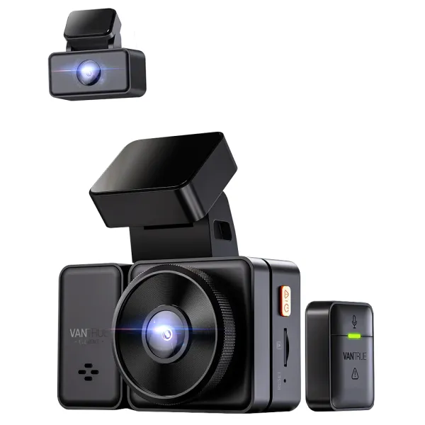 Camera auto duala Vantrue E2 fata-spate, WiFi 1944P/1440P WDR, telecomanda control vocal, Night Vision 320°, ecran 2.45&quot;, GPS, G-sensor si monitorizare parcare