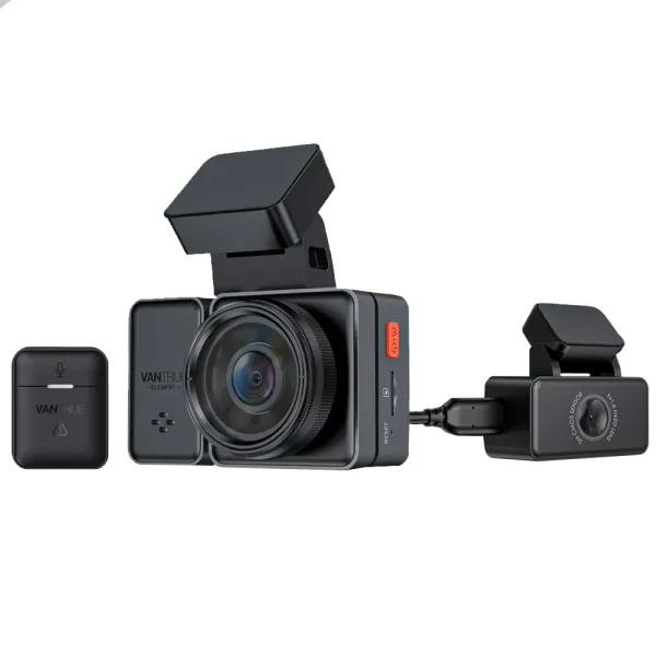 Camera auto duala Vantrue E2 fata-spate, WiFi 1944P/1440P WDR, telecomanda control vocal, Night Vision 320°, ecran 2.45&quot;, GPS, G-sensor si monitorizare parcare