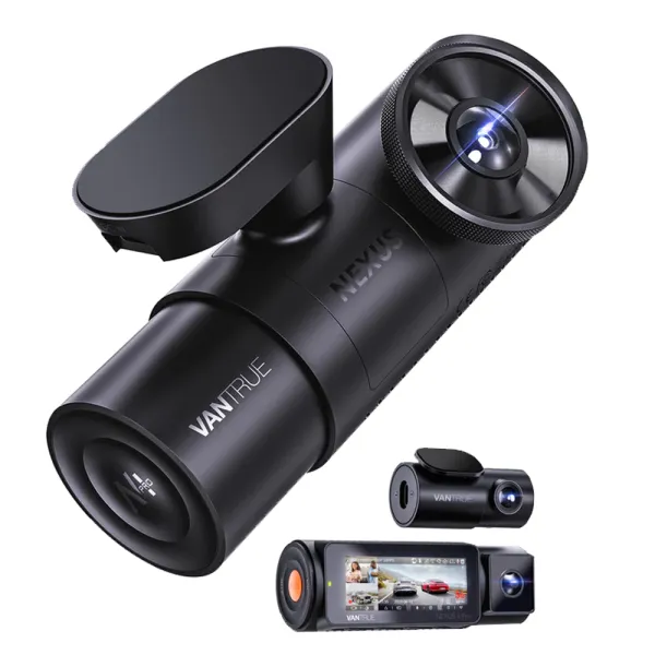 Camera auto tripla Vantrue N4 Pro fata-spate-interior, WiFi 5GHz 4K + 1080P + 1080P HDR, control vocal, Night Vision, ecran 2.45&quot;, GPS, G-sensor si monitorizare parcare