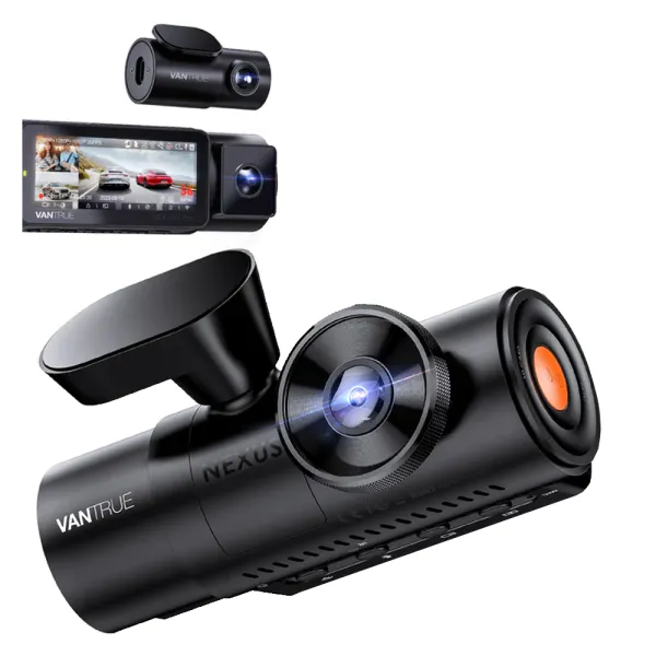 Camera auto tripla Vantrue N4 Pro fata-spate-interior, WiFi 5GHz 4K + 1080P + 1080P HDR, control vocal, Night Vision, ecran 2.45&quot;, GPS, G-sensor si monitorizare parcare