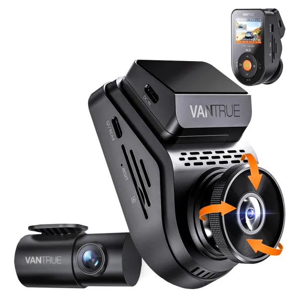 Camera auto de bord duala Vantrue S1 Pro fata-spate cu WiFi, 1440P/60fps, control vocal, Night Vision, ecran 2.0&quot;, GPS, G-sensor si monitorizare parcare