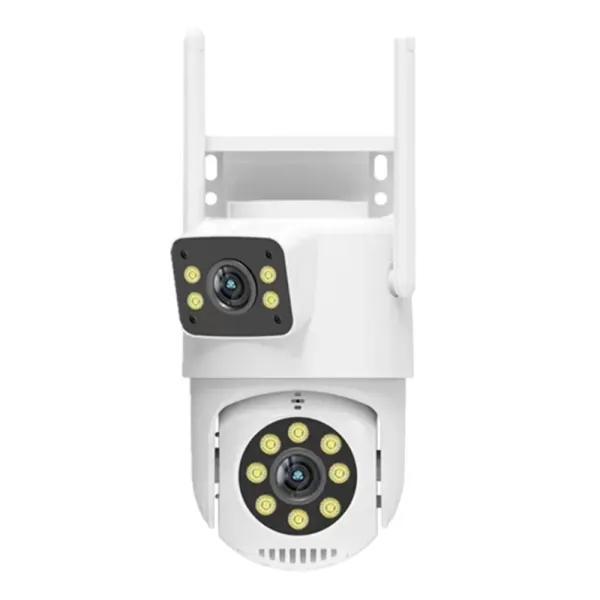 Camera de supraveghere inteligenta PTZ CCTV Dual, 6MP cu protectie IP66, NightVision, compatibila cu Tuya/SmartLife