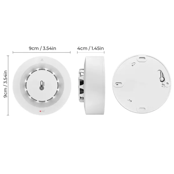 Detector si alarma de fum cu detectie temperatura inalta si umiditate, compatibil Tuya / SmartLife