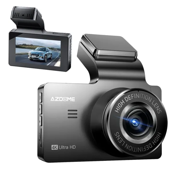 Camera auto de bord AZDOME M63 Lite 4K 2160P, WiFi, WDR Night Vision, 170°, ecran IPS 3&quot;, aplicatie dedicata, G-sensor si monitorizare parcare