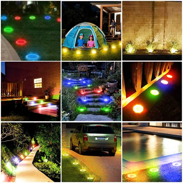 Set 15 Lampi ambientale LED RGB pentru gradina, IP65, 40W