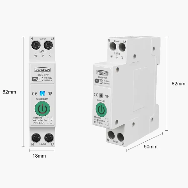 Siguranta inteligenta monofazata cu contor si monitorizare curent 63A, WiFi, compatibila Tuya / Smart Life