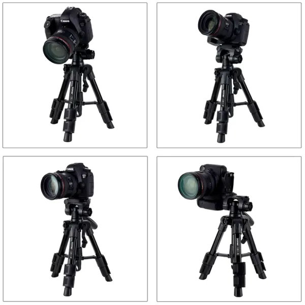 Mini trepied profesional Zomei Q100 Mini din aluminiu cu 3 sectiuni, cap panoramic, greutate maxima suportata 3 kg