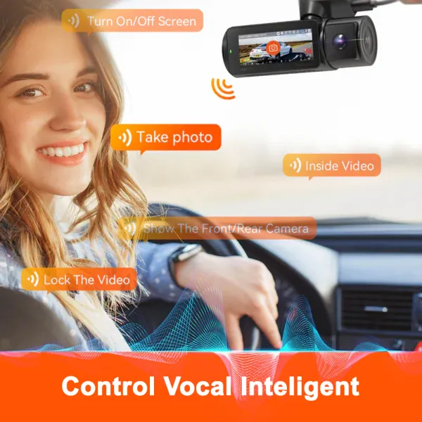 Camera auto tripla Vantrue N4 Pro fata-spate-interior, WiFi 5GHz 4K + 1080P + 1080P HDR, control vocal, Night Vision, ecran 2.45&quot;, GPS, G-sensor si monitorizare parcare