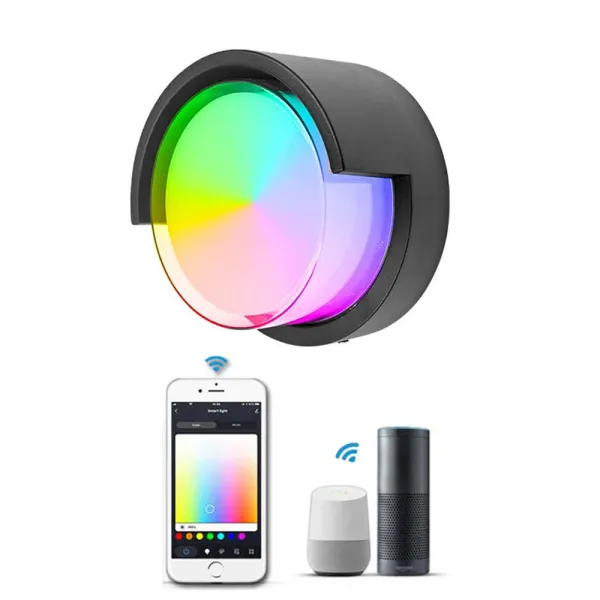 Lampa perete pentru exterior dimabila LED 15W, Smart WiFi, RGB, 3000K-6500K, IP65, 1200lm, compatibila Tuya/SmartLife