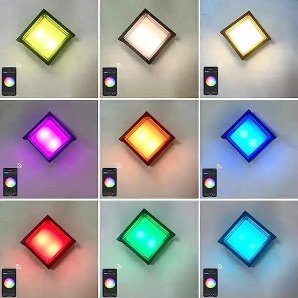 Aplica de perete pentru exterior dimabila LED 15W, Smart WiFi, RGB, 3000K-6500K, IP65, 1200lm, compatibila Tuya/SmartLife
