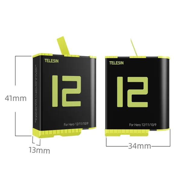 Baterie tip acumulator compatibila cu GoPro Hero 12, 11, 10, 9 - 1750 mAh