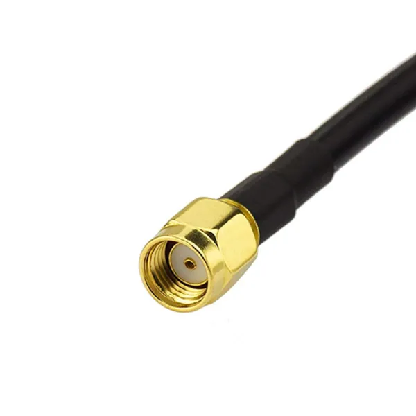 Cablu coaxial LMR400 1 metru, pentru antene RP-SMA Male - N Female cu adaptor inclus