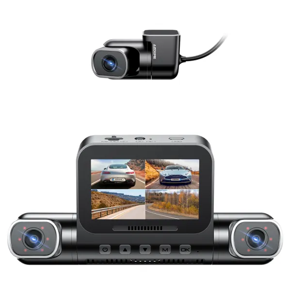 Camera auto de bord AZDOME M660 cu 4 canale 2K+3x1080P, WiFi 5G, WDR, Night Vision, ecran IPS, GPS, aplicatie dedicata, control vocal, G-sensor