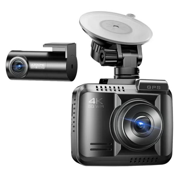 Camera auto de bord fata-spate, AZDOME GS63 Pro 4K + 2.5K, WiFi, Night Vision + WDR, 170°, GPS, aplicatie dedicata, Senzor-G si monitorizare parcare