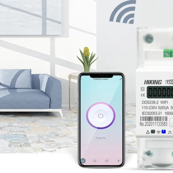 Contor monofazat inteligent WiFi pentru monitorizare energie electrica 110V 220V 50/60Hz, compatibil Tuya / Smartlife